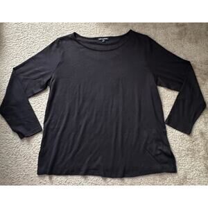 Mario Serrani Womens Medium Top Black Crew Neck Long Sleve Soft Knit New